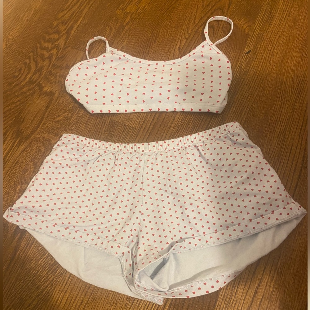 Brandy heart pj set DYED LIGHT BLUE BY ACCIDENT!!